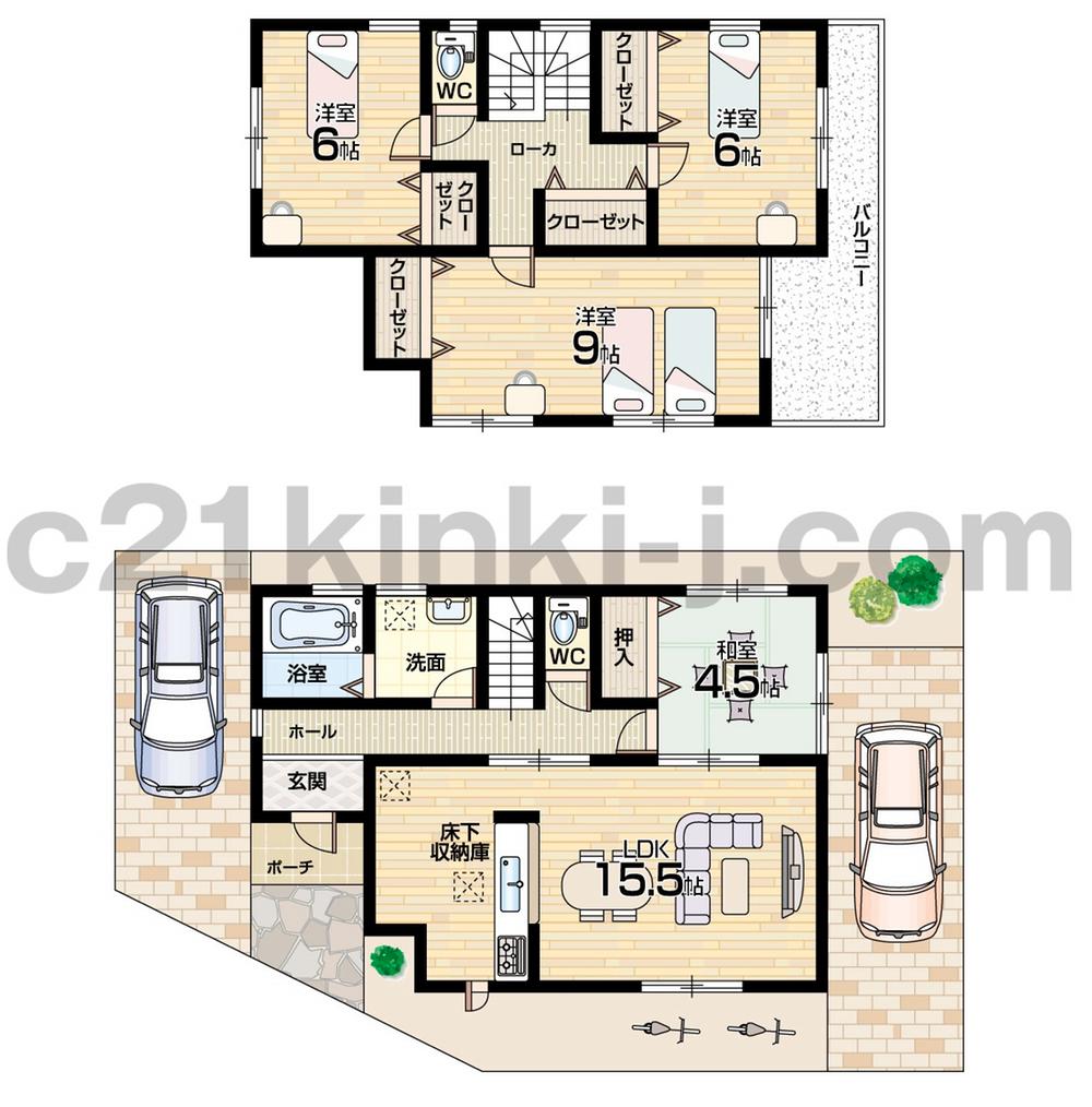 Floor plan. (No. 2 locations), Price 25,800,000 yen, 4LDK, Land area 103.61 sq m , Building area 101.85 sq m