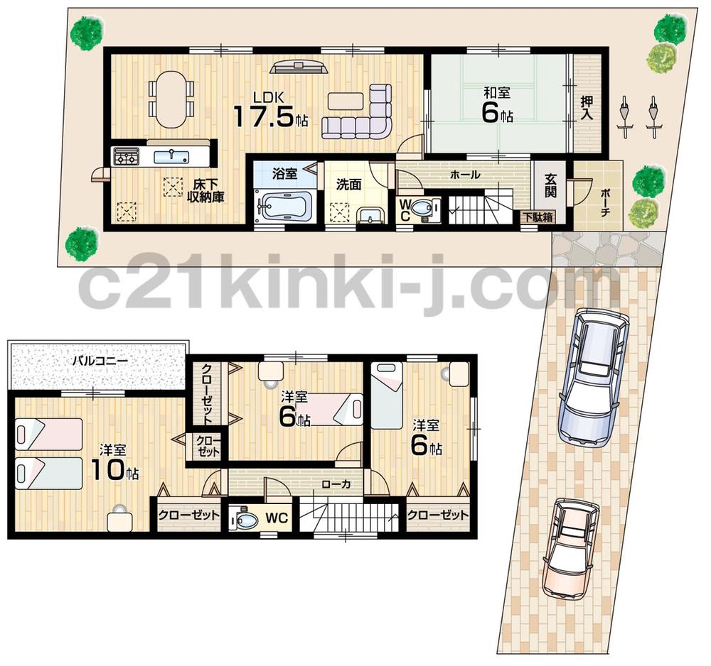 Floor plan. (No. 5 locations), Price 26,800,000 yen, 4LDK, Land area 183.51 sq m , Building area 105.99 sq m