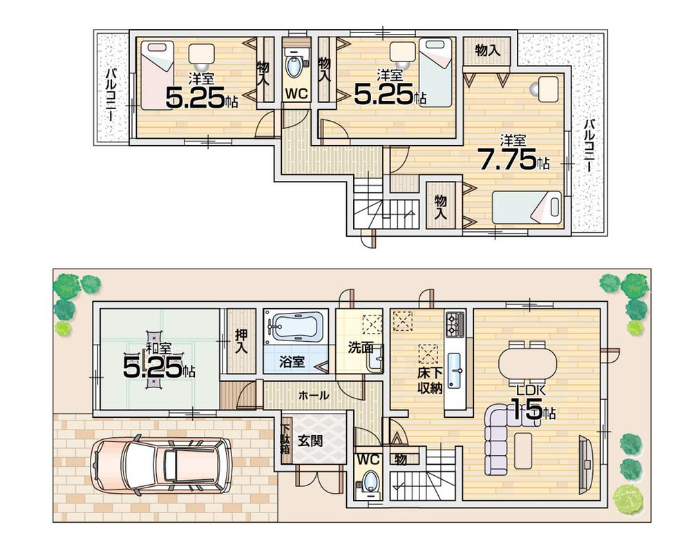 Floor plan. (No. 1 point), Price 26,800,000 yen, 4LDK, Land area 97.75 sq m , Building area 94.39 sq m