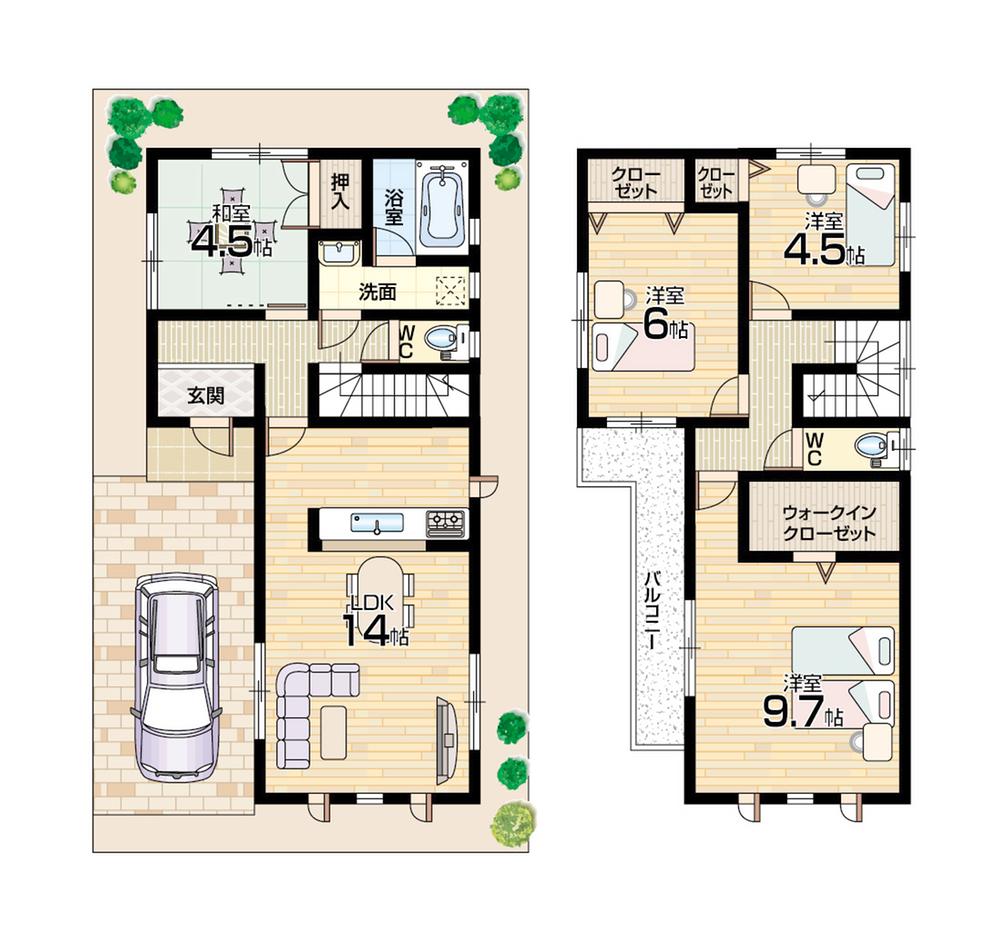 Floor plan. 20.8 million yen, 4LDK, Land area 100.5 sq m , Building area 93.96 sq m