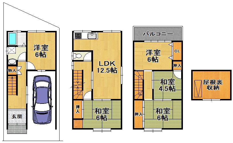 Floor plan. 7.9 million yen, 5LDK, Land area 62.79 sq m , Building area 129.18 sq m floor plan