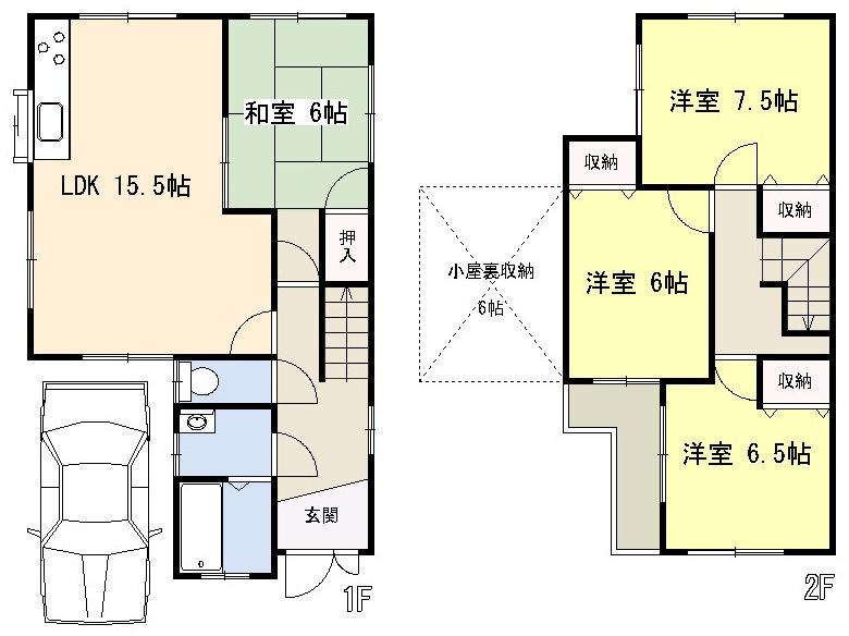 Floor plan. 20.8 million yen, 4LDK, Land area 79.71 sq m , Building area 88.37 sq m