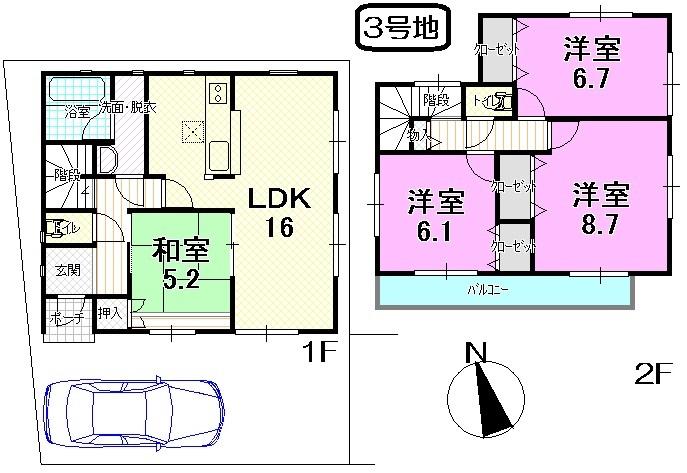 Floor plan. 21,800,000 yen, 4LDK, Land area 161.62 sq m , Building area 97.19 sq m
