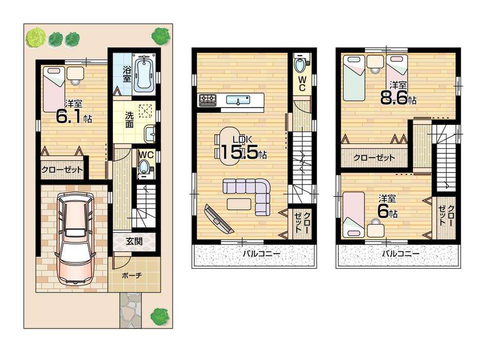 Floor plan. 18,800,000 yen, 3LDK, Land area 63.95 sq m , Building area 95.9 sq m floor plan