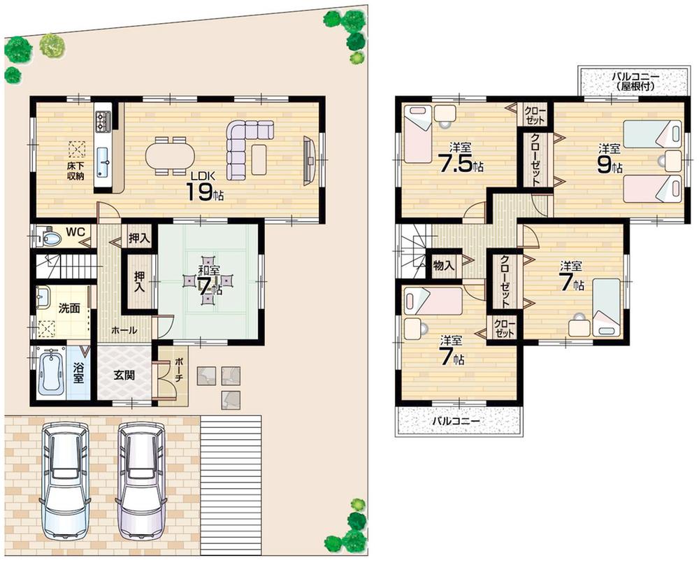 Floor plan. 35,800,000 yen, 5LDK, Land area 200 sq m , Building area 123.12 sq m 2 No. land