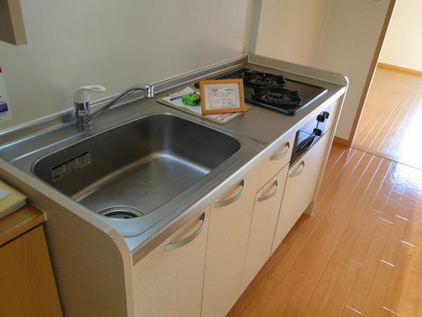 Kitchen. Two-burner gas stove with system kitchen of attention