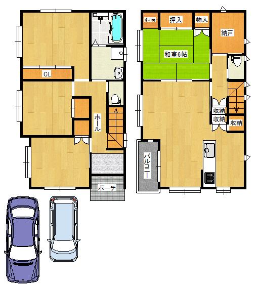 Floor plan. 36,800,000 yen, 4LDK, Land area 100.21 sq m , Building area 99.86 sq m