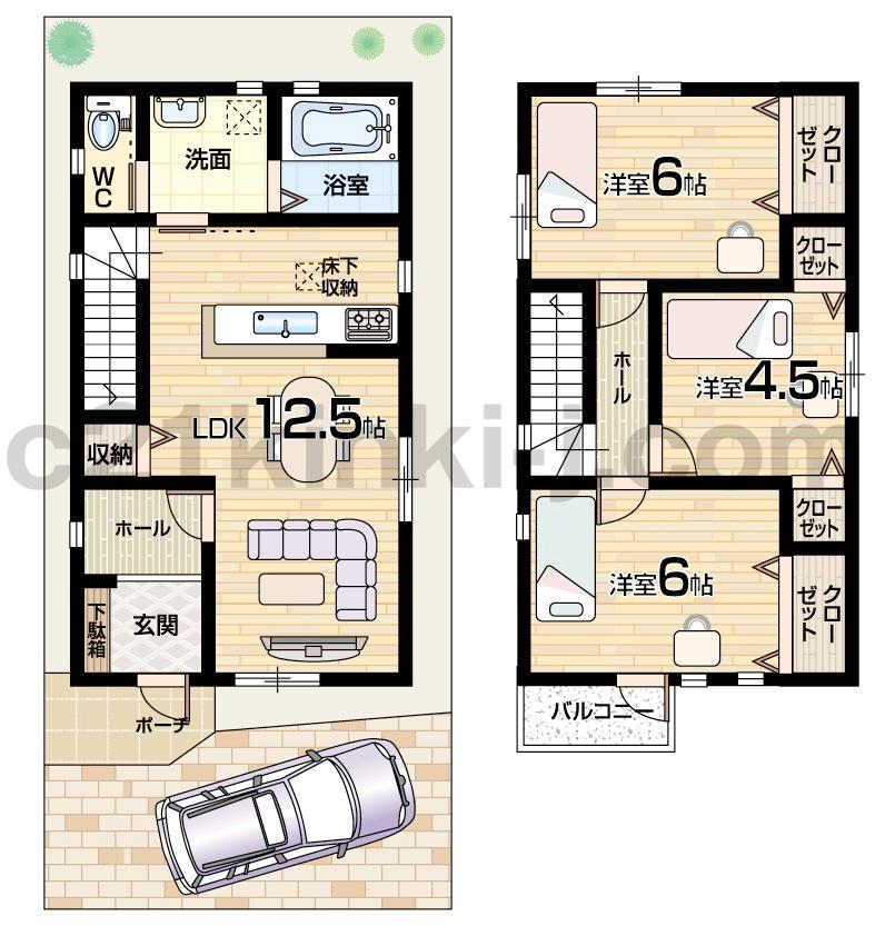 Floor plan. 16.8 million yen, 3LDK, Land area 64.18 sq m , Building area 74.52 sq m floor plan