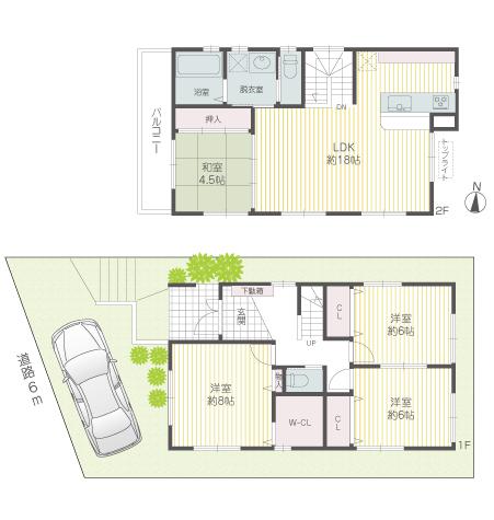 Building plan example (floor plan). Building plan example (B No. land) Building Price     14.7 million yen, Building area 100.84 sq m