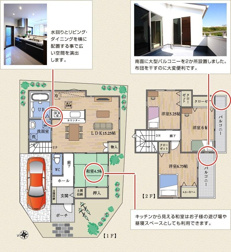 Floor plan. (No. 3 locations), Price 37,400,000 yen, 4LDK, Land area 101.32 sq m , Building area 93.98 sq m