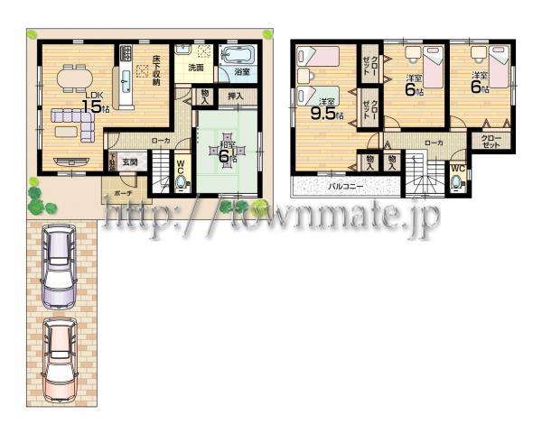 Floor plan. 23.8 million yen, 4LDK, Land area 124.51 sq m , Building area 101.25 sq m 2 Building land area 124.51 square meters building area 101.25 square meters