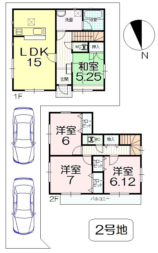 Floor plan. (No. 2 locations), Price 33,300,000 yen, 4LDK, Land area 131.97 sq m , Building area 95.37 sq m