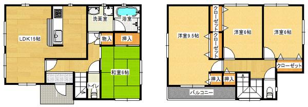 Floor plan. 23.8 million yen, 4LDK, Land area 124.51 sq m , Building area 101.25 sq m