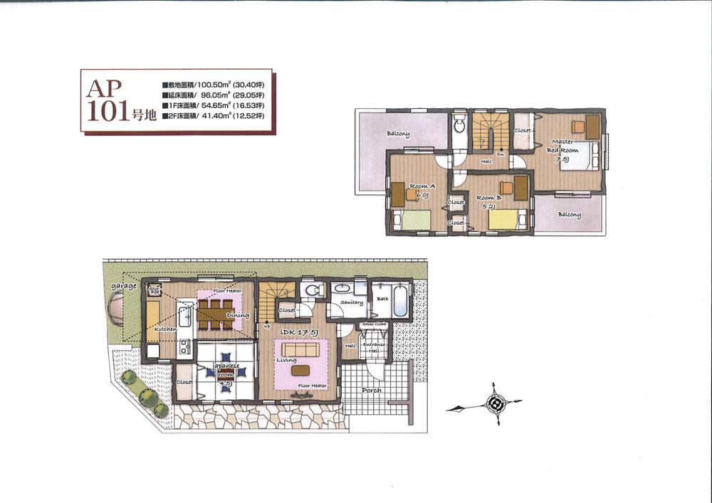 Floor plan. Price 40,500,000 yen, 4LDK, Land area 100.5 sq m , Building area 96.05 sq m