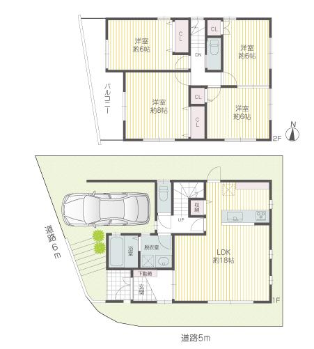 Building plan example (floor plan). Building plan example (A No. land) Building Price      14.7 million yen, Building area 100.44 sq m