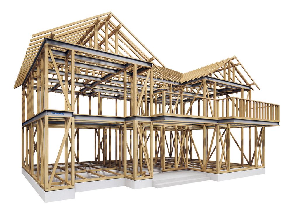 Other. Utilizing the benefits of both wooden and steel frame, Panasonic own "third method". Panasonic seismic housing construction method technostructure