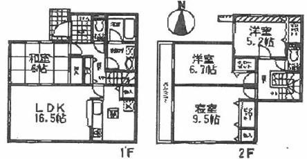 Floor plan. 28,900,000 yen, 4LDK, Land area 132.28 sq m , Building area 102.86 sq m floor plan