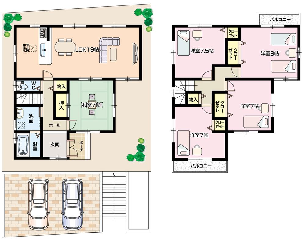 Floor plan. (No. 2 locations), Price 35,800,000 yen, 5LDK, Land area 200 sq m , Building area 123.12 sq m