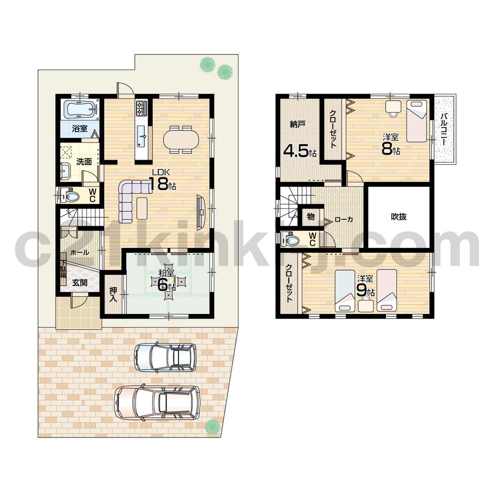 Floor plan. 29,900,000 yen, 3LDK + S (storeroom), Land area 141.67 sq m , Building area 106.82 sq m floor plan Parking two possible! 