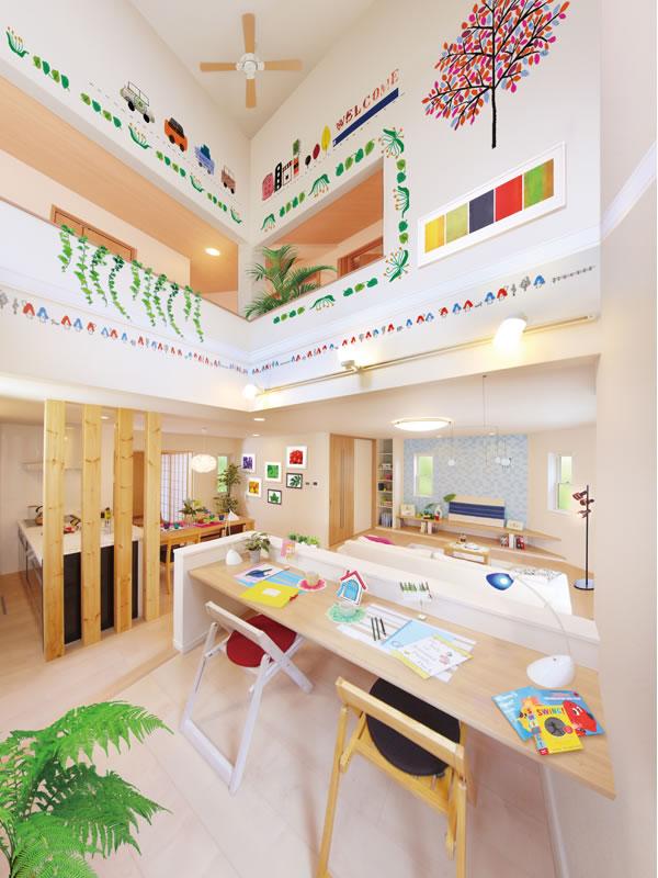 Other. Example of construction. From the desk of one stage becomes high atrium, Study pit that can study and reading while petting the living room and kitchen of the family.