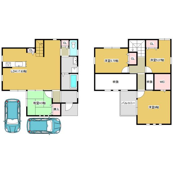 Floor plan. 35,205,000 yen, 4LDK, Land area 100.04 sq m , Building area 95.3 sq m