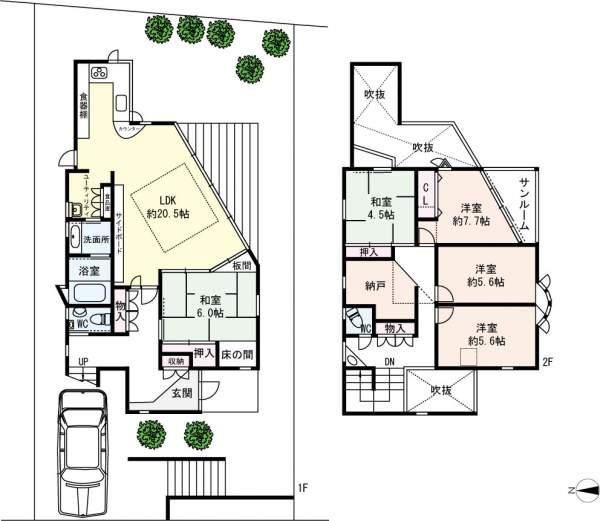 Floor plan. 35,800,000 yen, 5LDK+S, Land area 209.84 sq m , Custom home building area 138.17 sq m 5SLDK