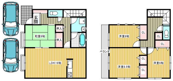 Floor plan. 28,900,000 yen, 4LDK, Land area 132.56 sq m , Building area 106.11 sq m