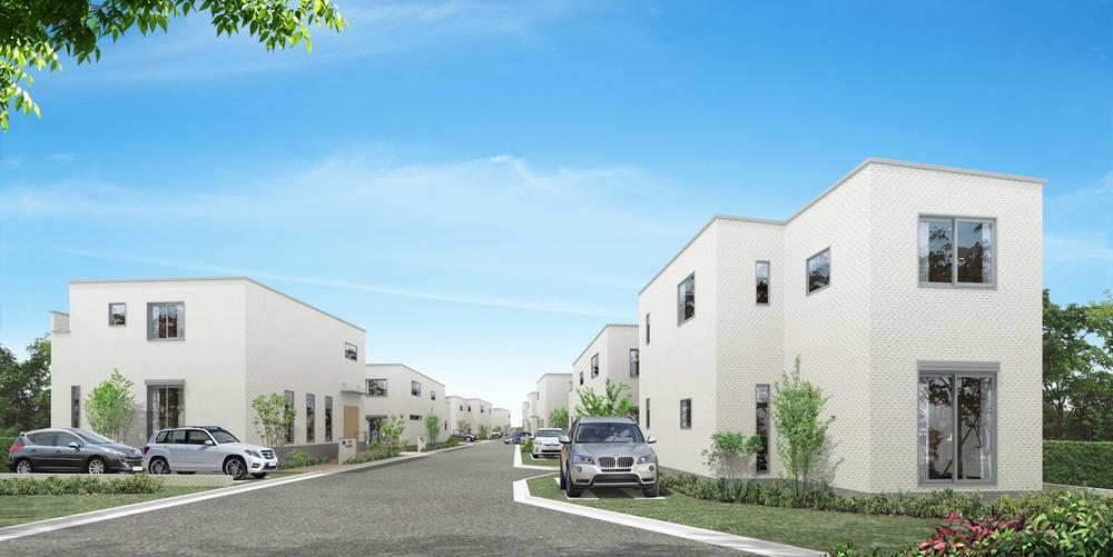 Cityscape Rendering. All 9 compartment street parallel Rendering