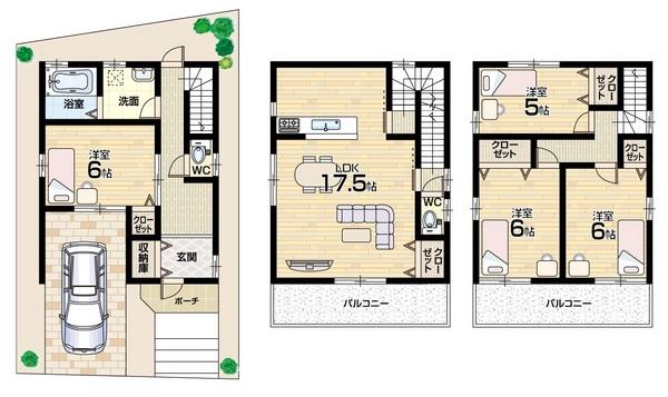 Floor plan. 21,800,000 yen, 4LDK, Land area 69.5 sq m , Building area 113.03 sq m
