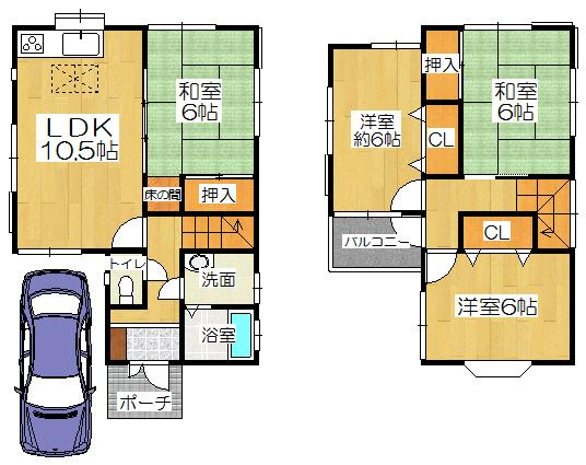 Floor plan. 14.2 million yen, 4LDK, Land area 80.83 sq m , Building area 79.51 sq m