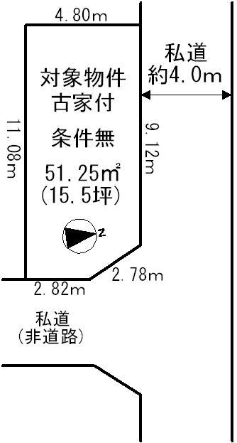 Compartment figure. Land price 3 million yen, Land area 50.62 sq m