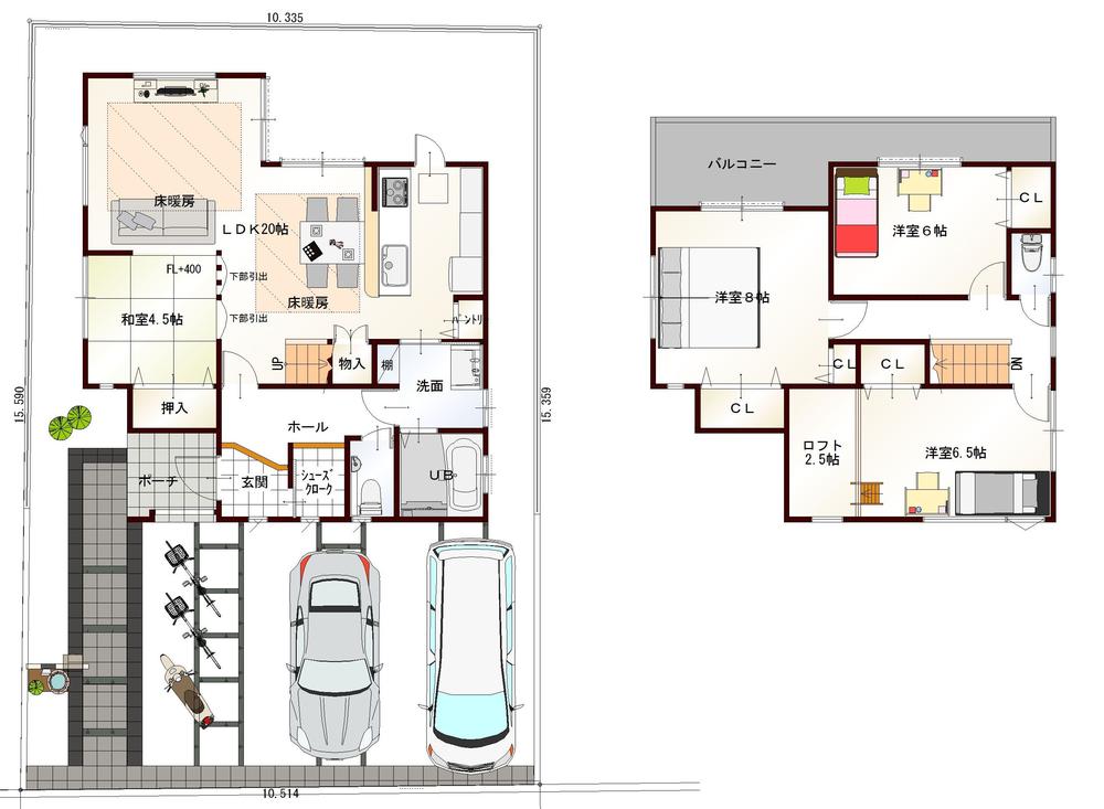 Floor plan. 39,800,000 yen, 4LDK + S (storeroom), Land area 161.3 sq m , Building area 108.54 sq m