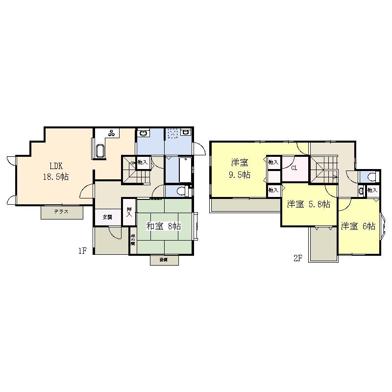 Floor plan. 29,800,000 yen, 4LDK, Land area 175.24 sq m , Building area 124.68 sq m
