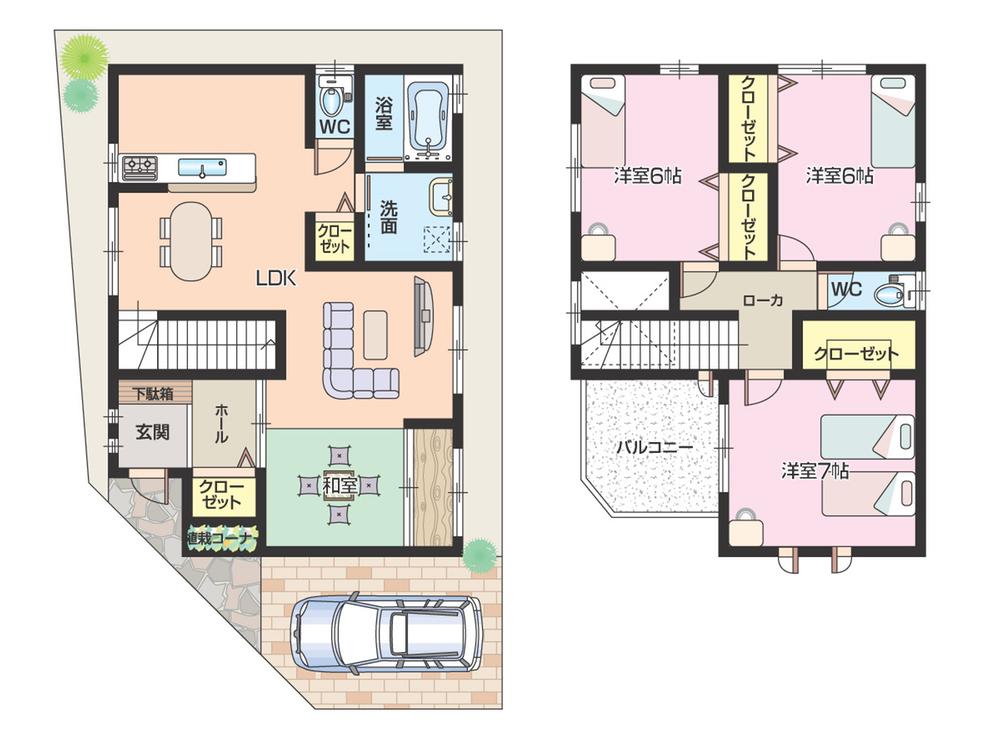 Floor plan. 29,350,000 yen, 4LDK, Land area 83 sq m , Building area 97.26 sq m