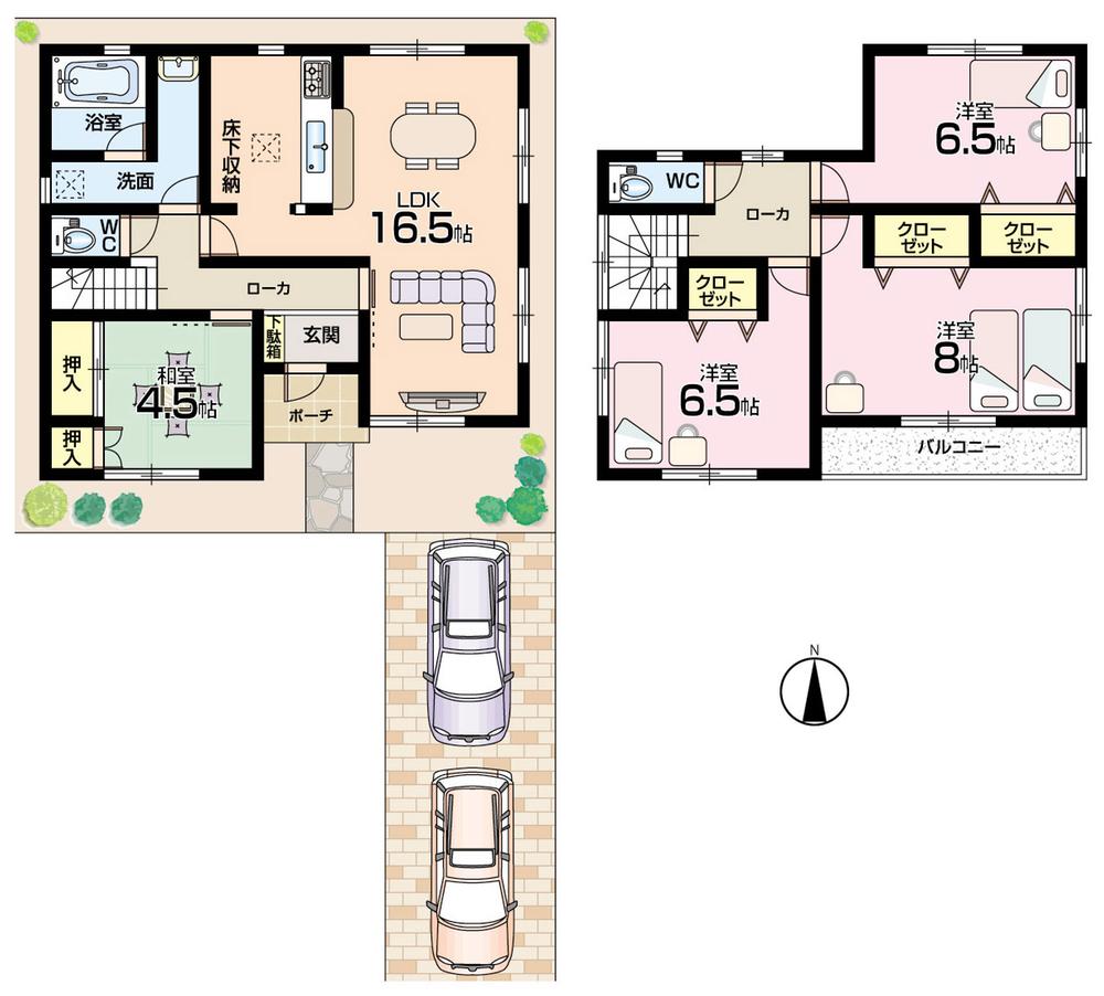 Floor plan. (1 Building), Price 23.8 million yen, 4LDK, Land area 128.09 sq m , Building area 98.41 sq m