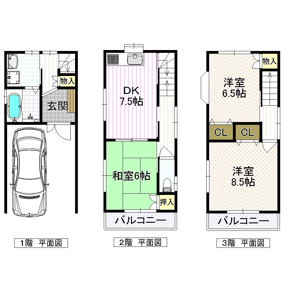 Floor plan. 15.8 million yen, 3DK, Land area 52.14 sq m , Building area 93.6 sq m