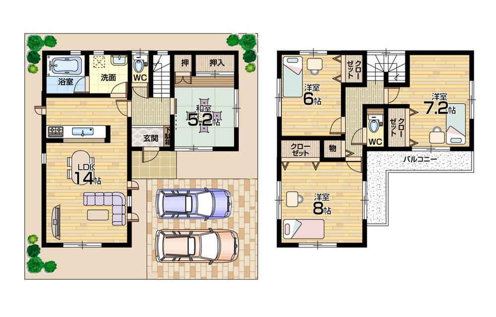 Floor plan. 21.5 million yen, 4LDK, Land area 135.12 sq m , Building area 94.36 sq m floor plan