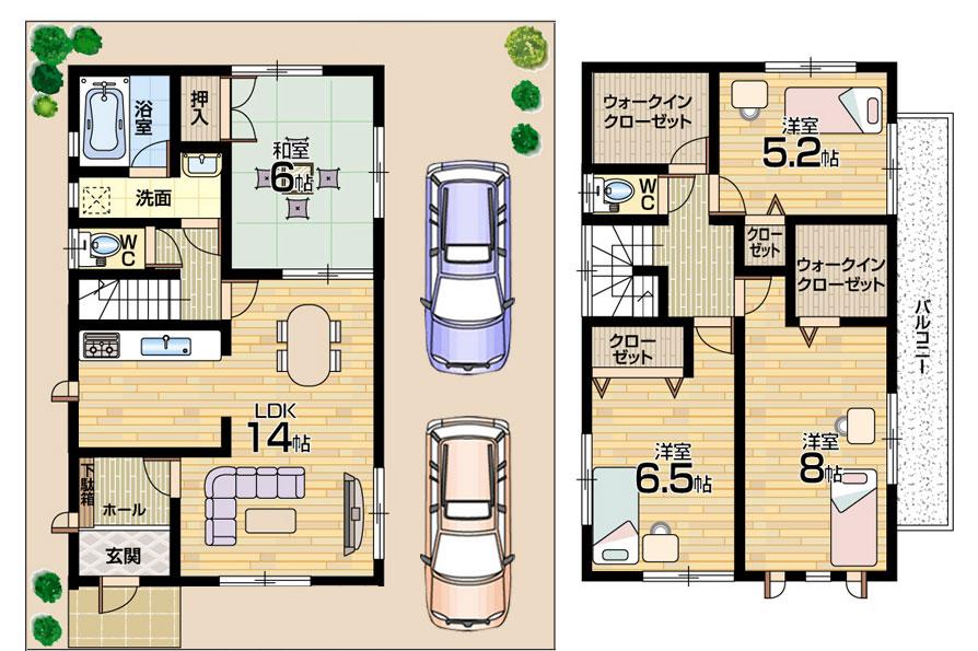 Floor plan. 24,800,000 yen, 4LDK, Land area 100.51 sq m , Building area 96.79 sq m