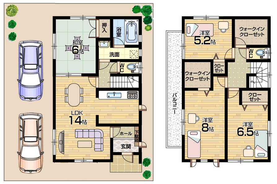 Floor plan. 21.5 million yen, 4LDK + S (storeroom), Land area 100.5 sq m , Building area 95.98 sq m