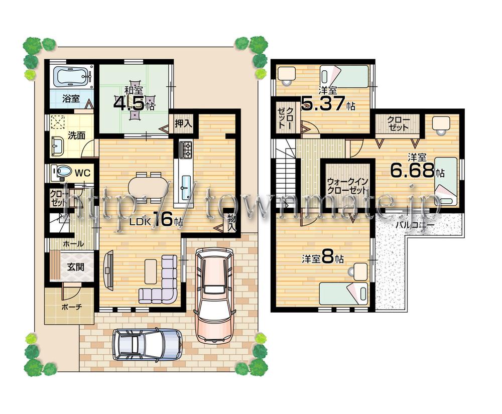Floor plan. (No. 3 locations), Price 33,847,000 yen, 4LDK, Land area 100.09 sq m , Building area 93.96 sq m