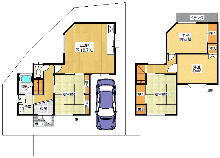 Floor plan. 14.8 million yen, 4LDK, Land area 104.93 sq m , Building area 83.42 sq m