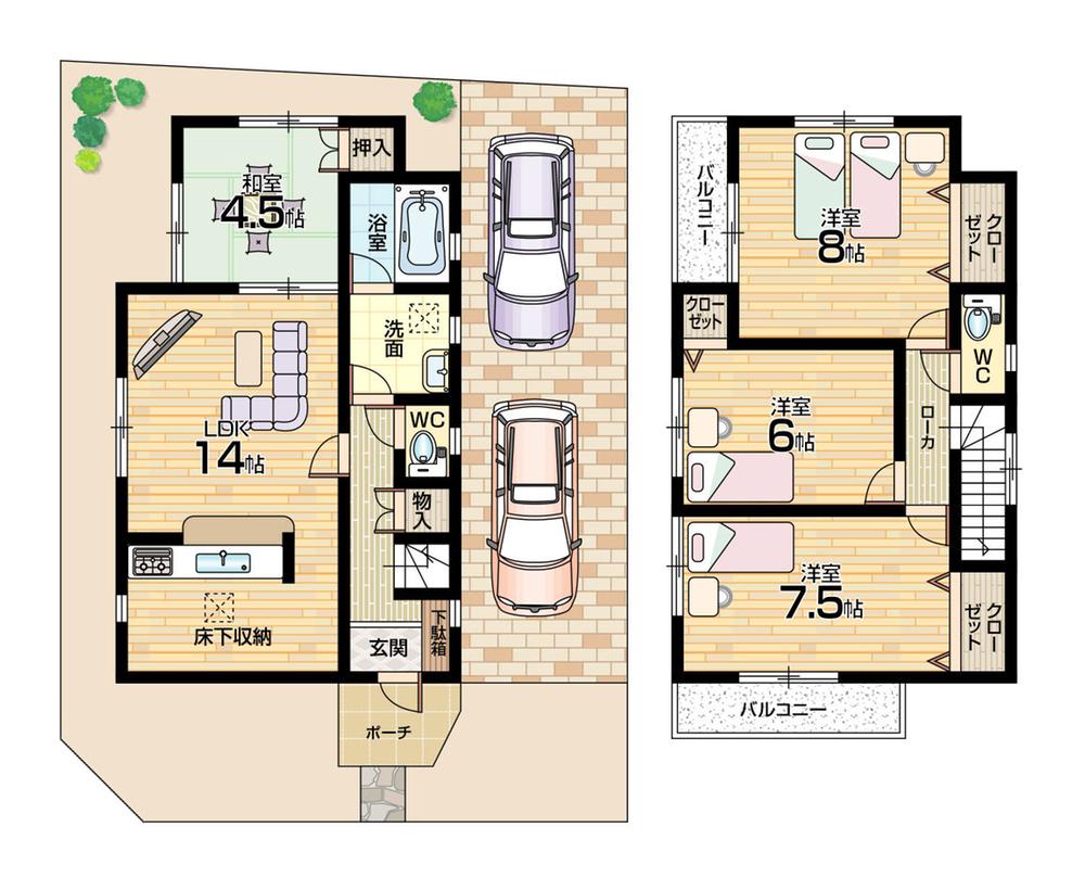 Floor plan. 25,800,000 yen, 4LDK, Land area 100.5 sq m , Building area 90.31 sq m