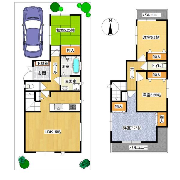 Floor plan. 26,800,000 yen, 4LDK, Land area 97.75 sq m , Building area 94.39 sq m