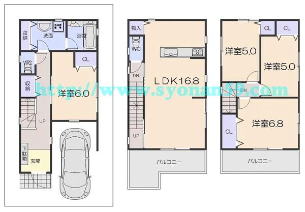 Floor plan. 25,800,000 yen, 4LDK, Land area 62.94 sq m , Building area 109.06 sq m floor plan