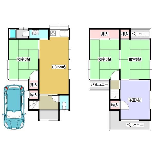 Floor plan. 9.8 million yen, 4LDK, Land area 59.46 sq m , Building area 67.01 sq m