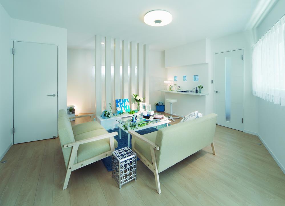 Living. White of living will show me a wide space  [Model house]