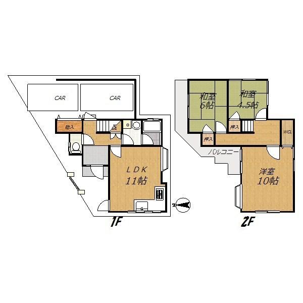 Floor plan. 12.8 million yen, 3LDK, Land area 62.06 sq m , Building area 82.43 sq m