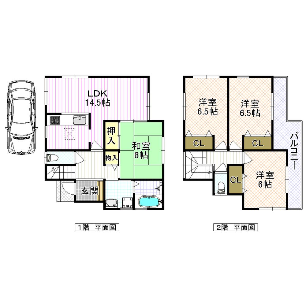 Floor plan. (No. 5 locations), Price 23.8 million yen, 4LDK, Land area 90 sq m , Building area 93.96 sq m
