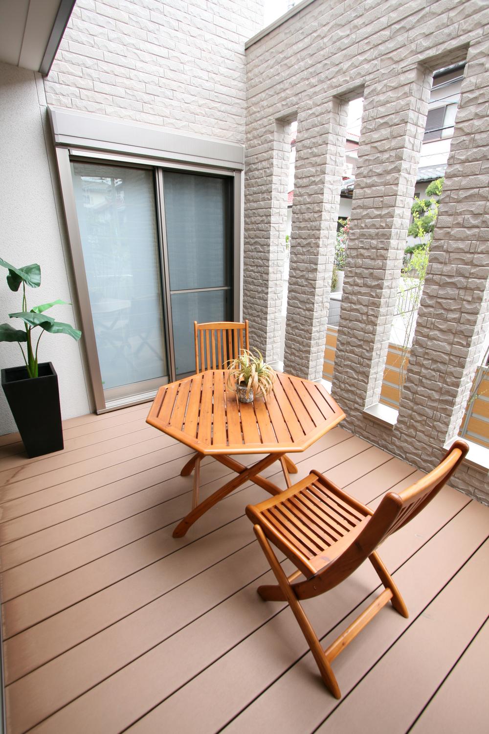 Other. If installing a wood deck you can enjoy a cafe mood at home Our construction cases
