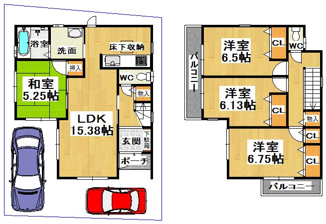 Floor plan. 38,800,000 yen, 4LDK, Land area 100.04 sq m , Building area 94.36 sq m LDK + spacious 20 pledge more than Japanese-style room!